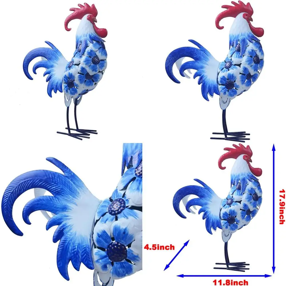 

Metal Rooster Sculpture: Elegant Chicken Garden Art for Outdoor and Indoor Spaces