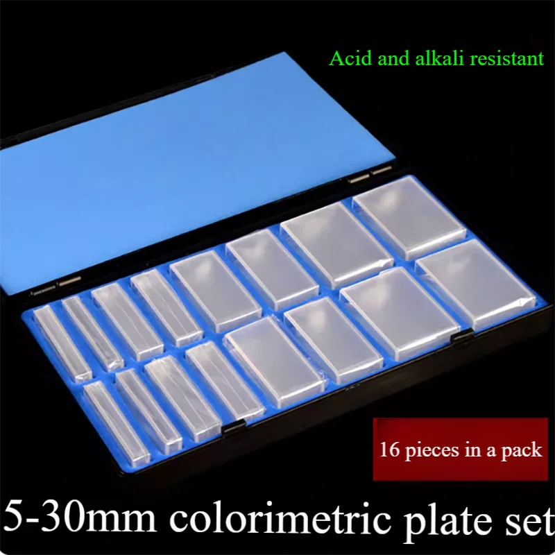 16 pack cuvette set box 4 optical paths each with acid and alkali resistance 5/10/20/30mm optical path