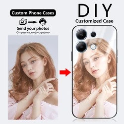 Custom Case For Xiaomi Redmi Note 13 12 12S 11T 11S 11 11E Pro Plus DIY Personalized Photo Design Silicone Glass Phone Cover
