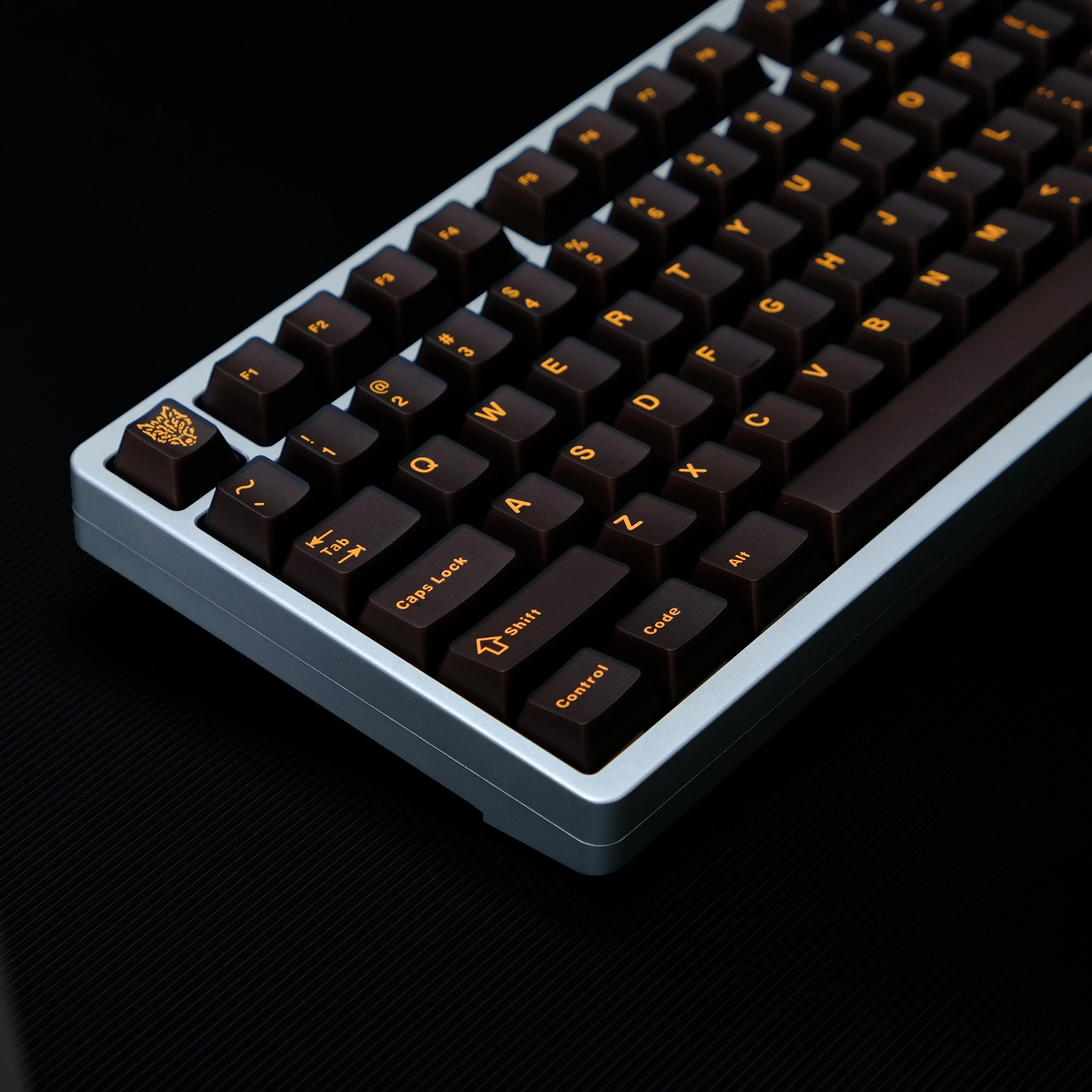 114 Key Ink Orange Custom Semi Transparent Double Shot Key Caps Cherry Profile Translucent ABS Keycaps for MX Switches Keyboard