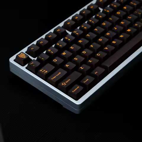 114 Key Ink Orange Custom Semi Transparent Double Shot Key caps Cherry Profile Translucent ABS Keycaps for MX Switches Keyboard