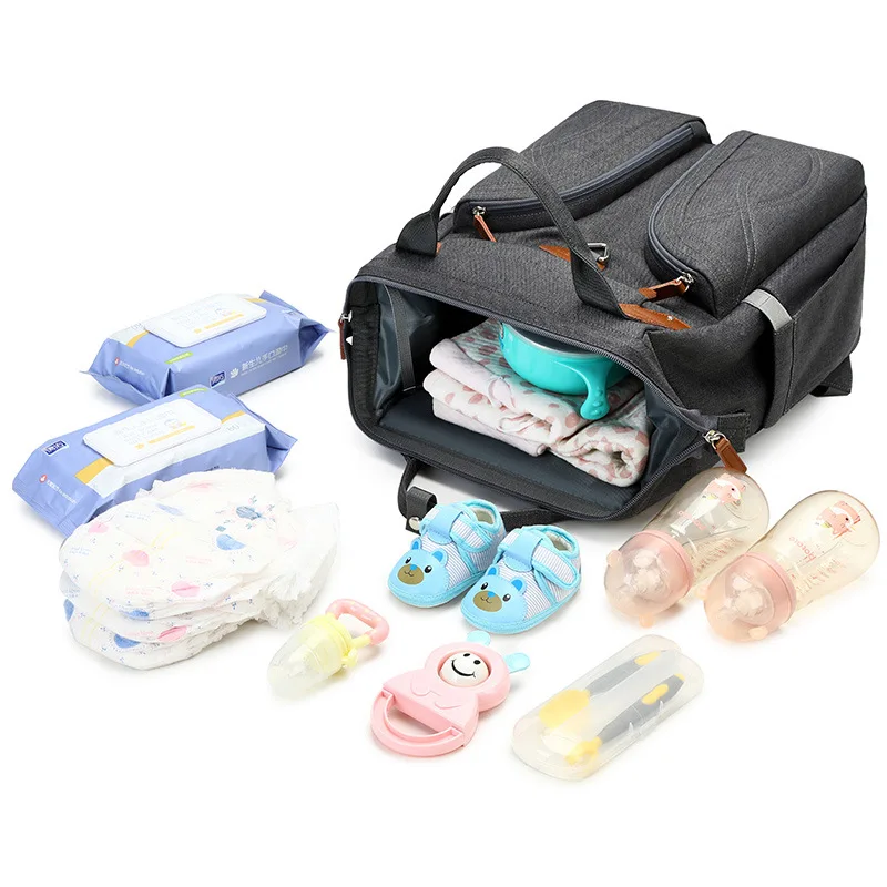 Cambiador de pañales para bebé, mochila para mamá, bolsa de viaje impermeable, cuna Plegable, portátil, leche materna, bolso de almacenamiento en frío