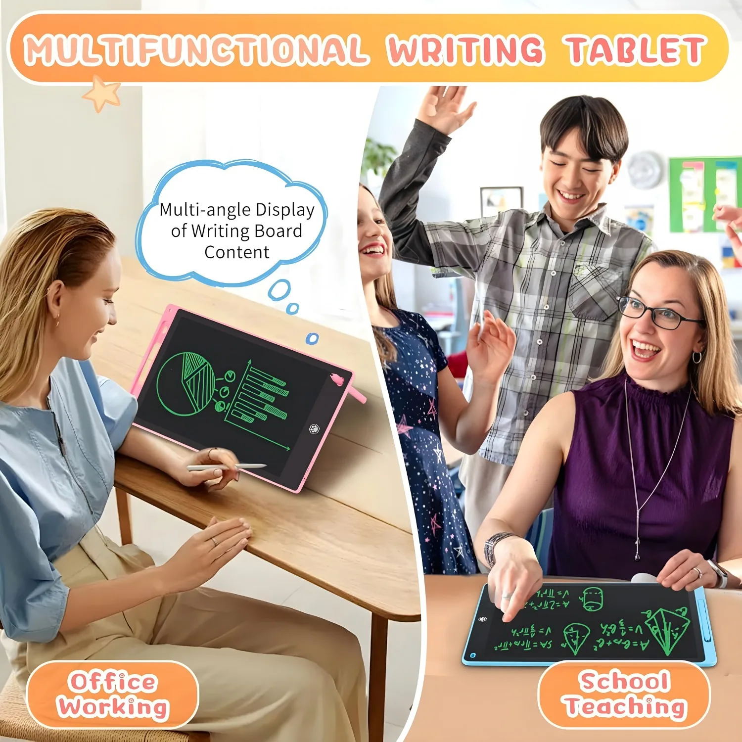 24 pcs 8.5 inch LCD writing and drawing board, one-touch removal, reusable. Educational science teaching toys writing