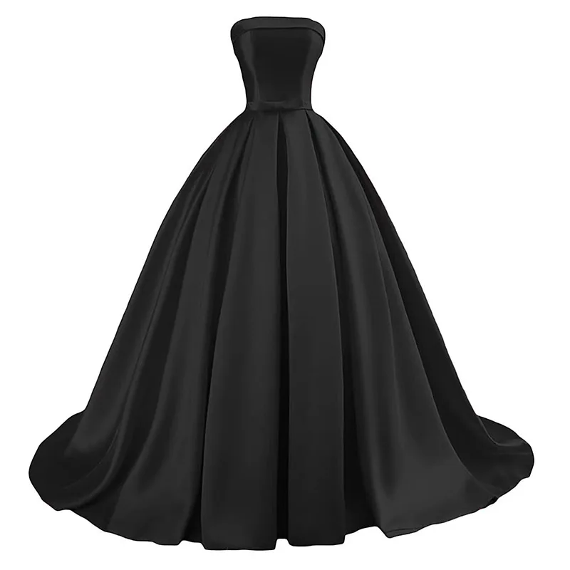 Customized Simple High End Strapless Satin Long A-line Formal Evening Dress Vintage Slim Fit Long Prom Vestidos Luxury Draped El