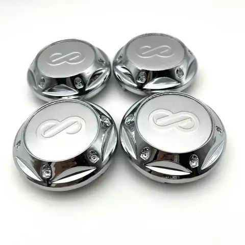 4개 3D 68mm (45mm 스티커 호환) ENKEI 엠블럼 로고 휠 센터 캡 림 센터 허브 커버 스타일링 액세서리 (ENKEI 배지용)