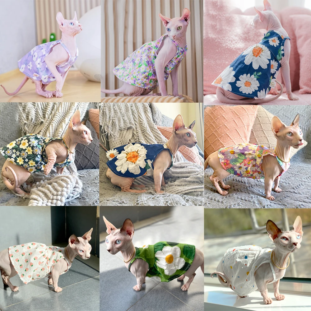 

Женская юбка для кошки, платье без рукавов Devon Rex, милая одежда для кошек, котят, мягкая Пижама для домашних животных