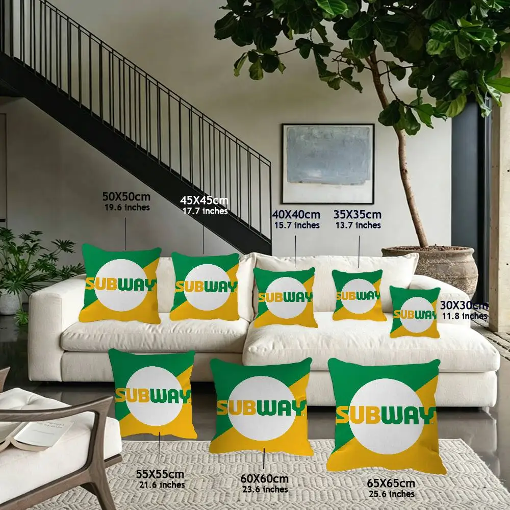 Sandwich Takeaway Paper PillowCover Soft Throw S-ubw-ay PillowCase 45x45cm Couch Home Decor for Living Room Sofa Party Gift