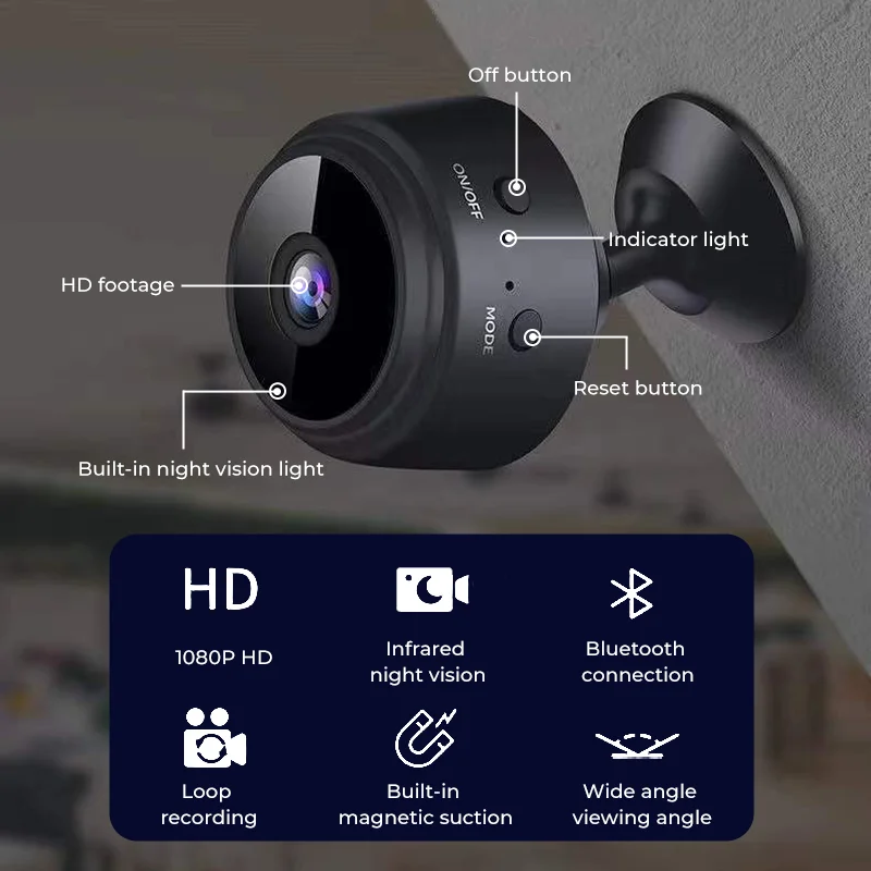 Home Security Camera 1080P Babyfoon Met Nachtzicht, 2-weg Audio, Menselijke Detectie, Plug-In Wifi Binnencamera