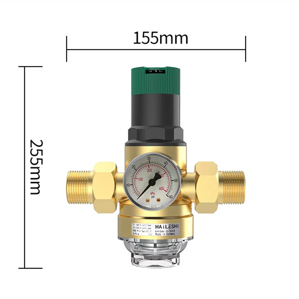 Household Water Pressure Valve Double Union Pressure Valve Sturdy Bottle Body Visual Pressure Gauge Energy-saving