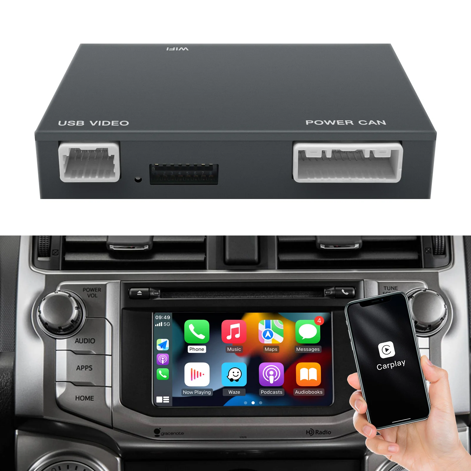 AUTOABC 2025 Nieuwe Draadloze Carplay Android Auto Voor Toyota Hilux Met Multimedia Accessoire Spiegel Link AirPlay Multimedi Decoderen