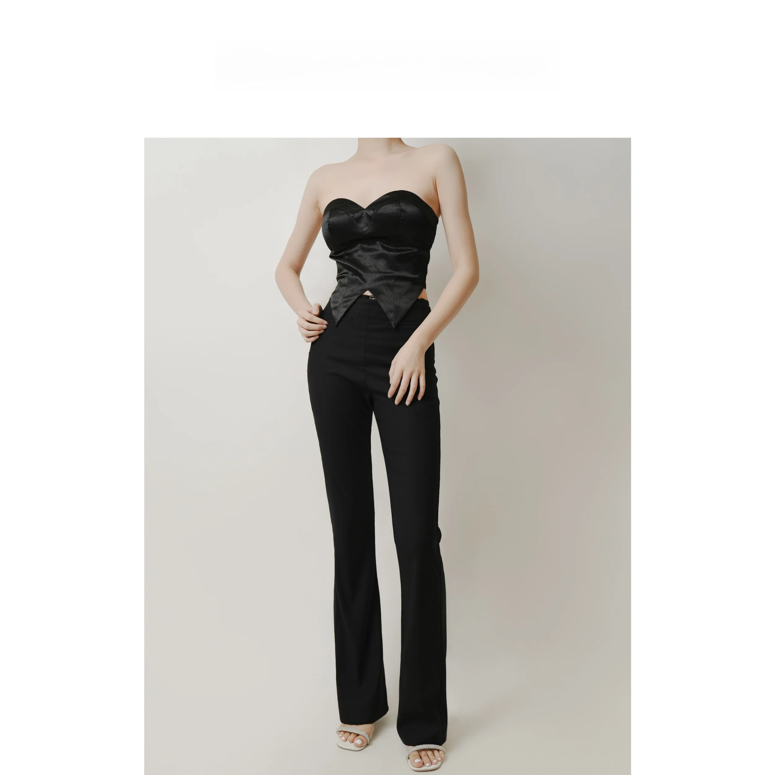 

LE BON TEMPS LBT Women's Slimming Waist Crop Top C801041 Original Design Short Length Color Polyester Spring 2024