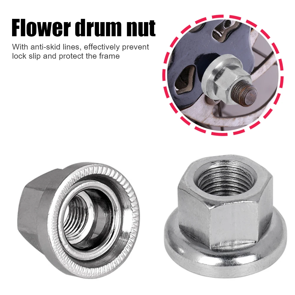 1-10PCS Bicycle Drum Hub Nuts 10mm Fixed Gear MTB Road Bike Rear Wheel Screw Bolt Biking Portable Dustproof Cycling Accessories