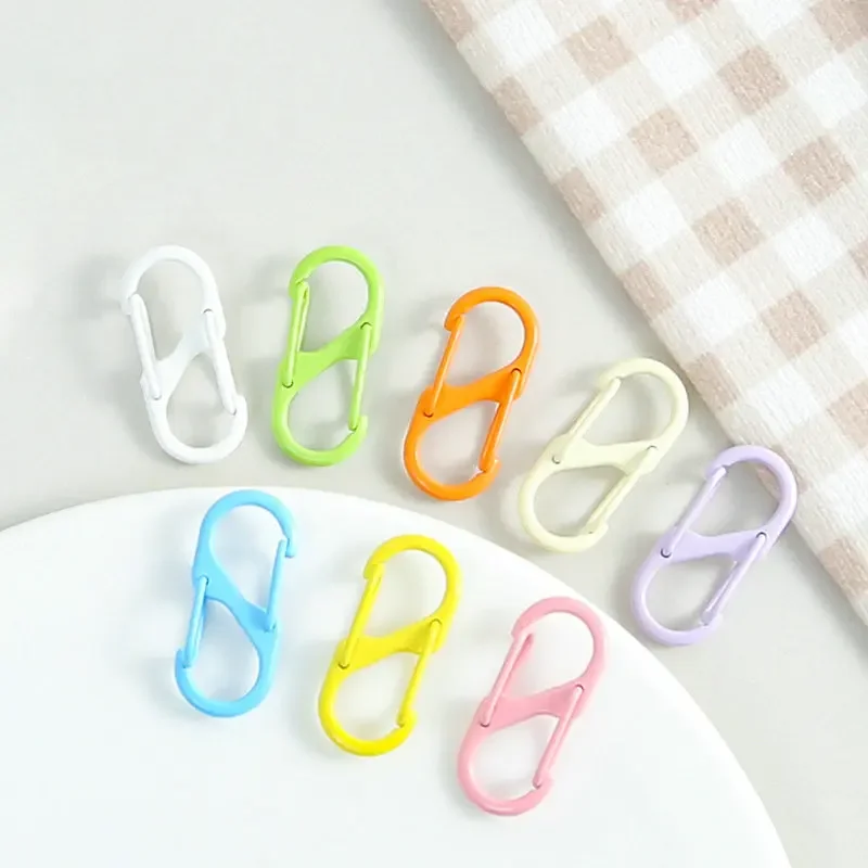 12 قطعة مشبك سستة S حلقة تسلق كليب سبيكة صغيرة المفاجئة هوك مكافحة سرقة صغيرة المزدوج سلك بوابة المتشابكة المفاتيح كليب مرفق #1