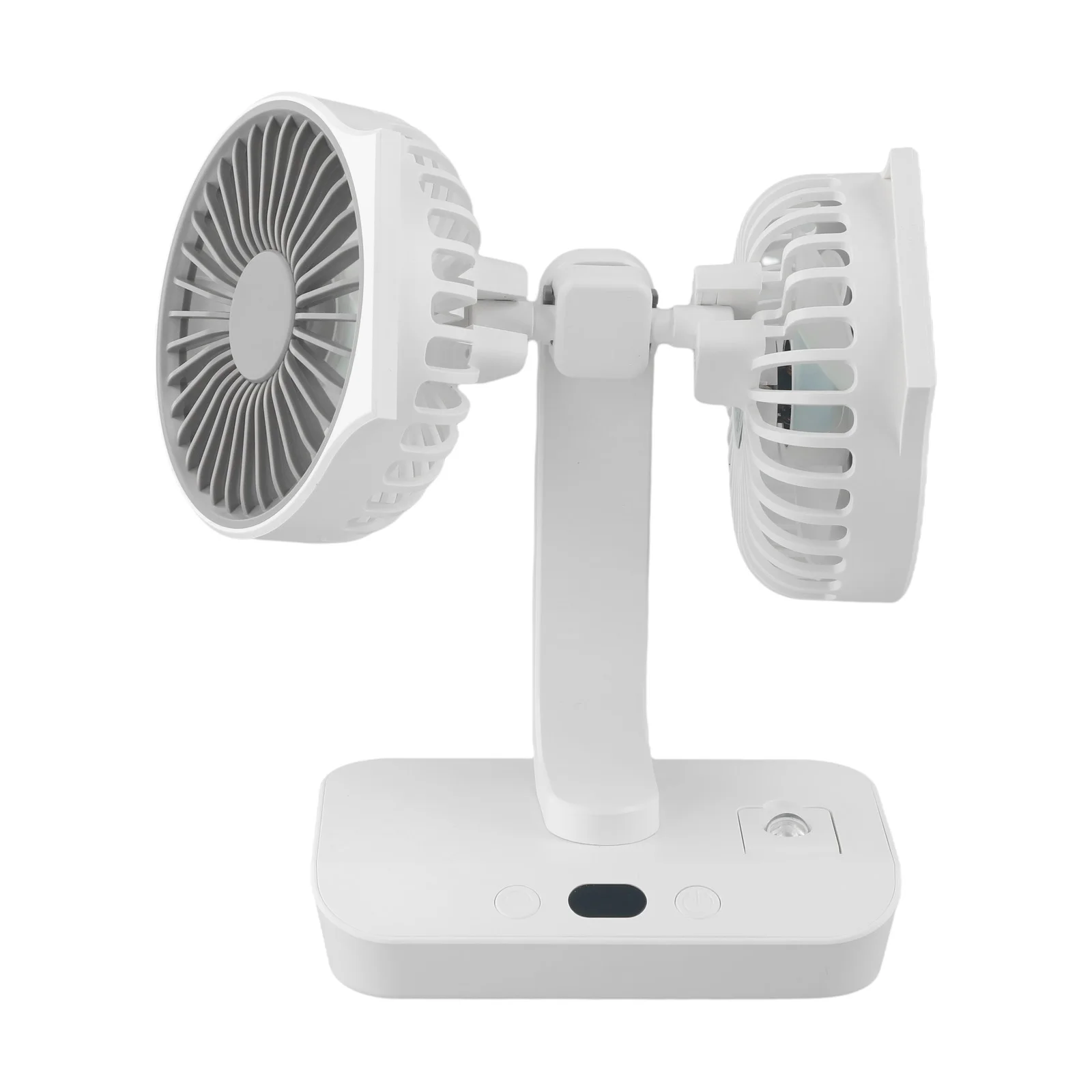 Wall Mounted Fan Rotating Double Headed Fan Desktop Fan Adjustable Angle 10 Hour Battery Life Night Light Four Wind Speeds