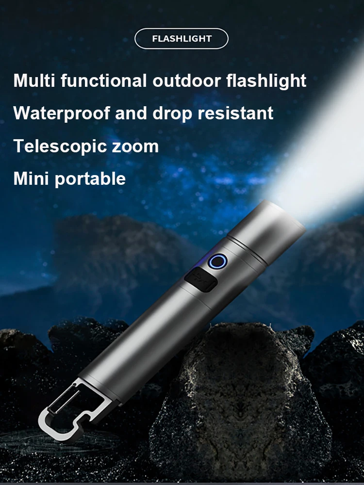 Strong Light Mobile Power Flashlight New Ultra Bright Remote Portable Multi functional Home Outdoor LED Light Flashlight