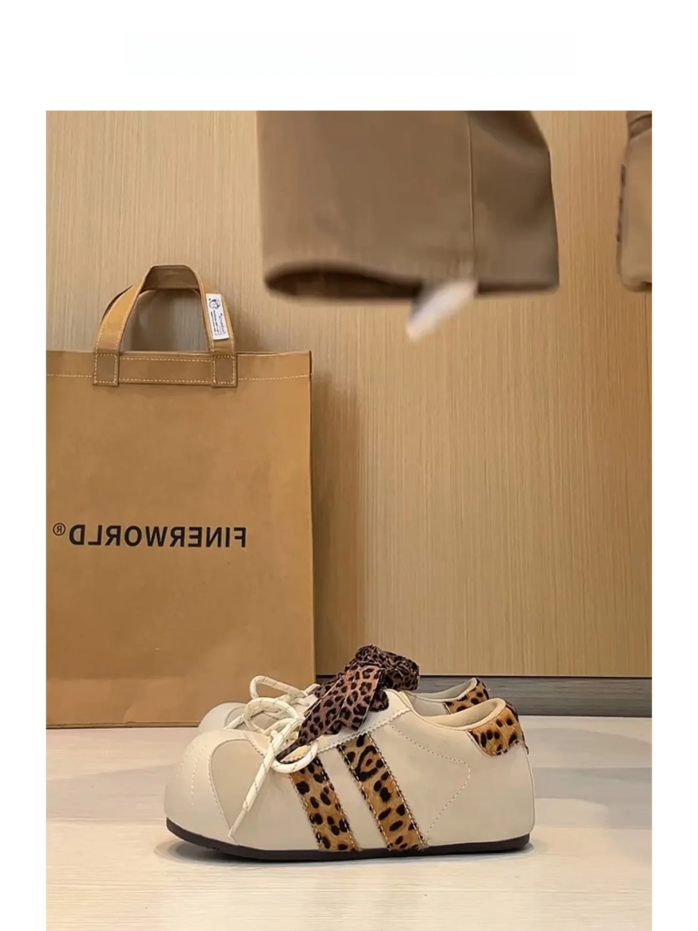 

Charles Clinkard Women's Thi Bot High Top Sneakers Autumn 2025 New Sle INS Leopard Print Casual Faion oes