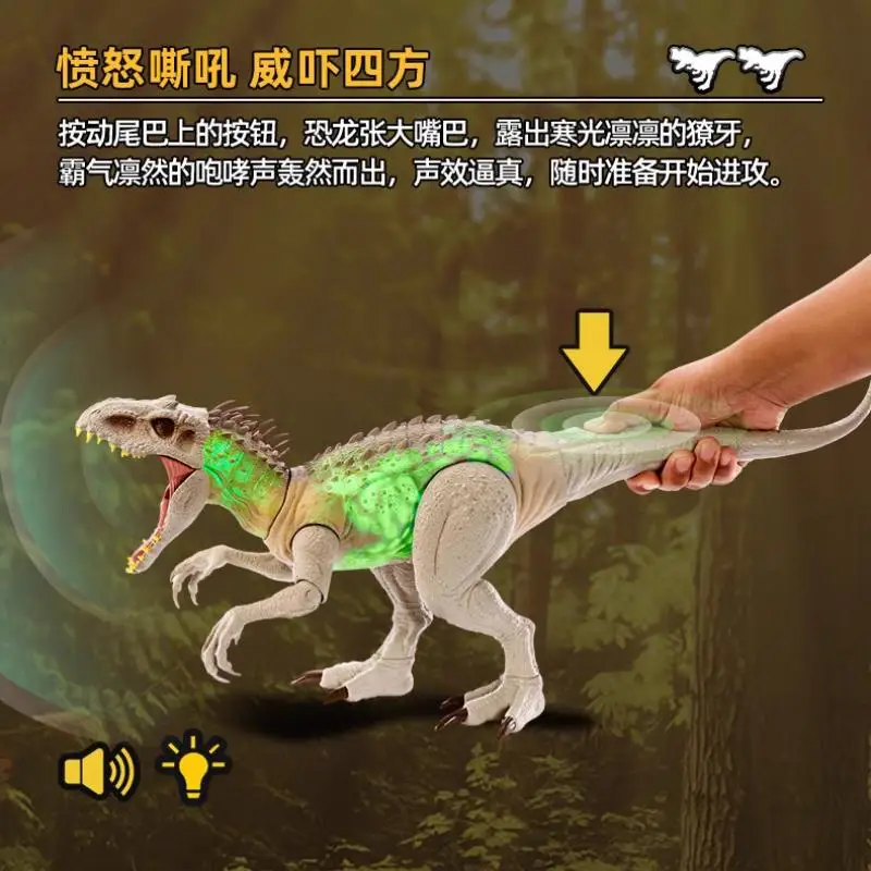 Jurassic World Hill Series Tyrannosaurus Rex Dinosauro Giocattolo Suono e luce Caratteristiche Meitai Genuino Action Figure per bambini