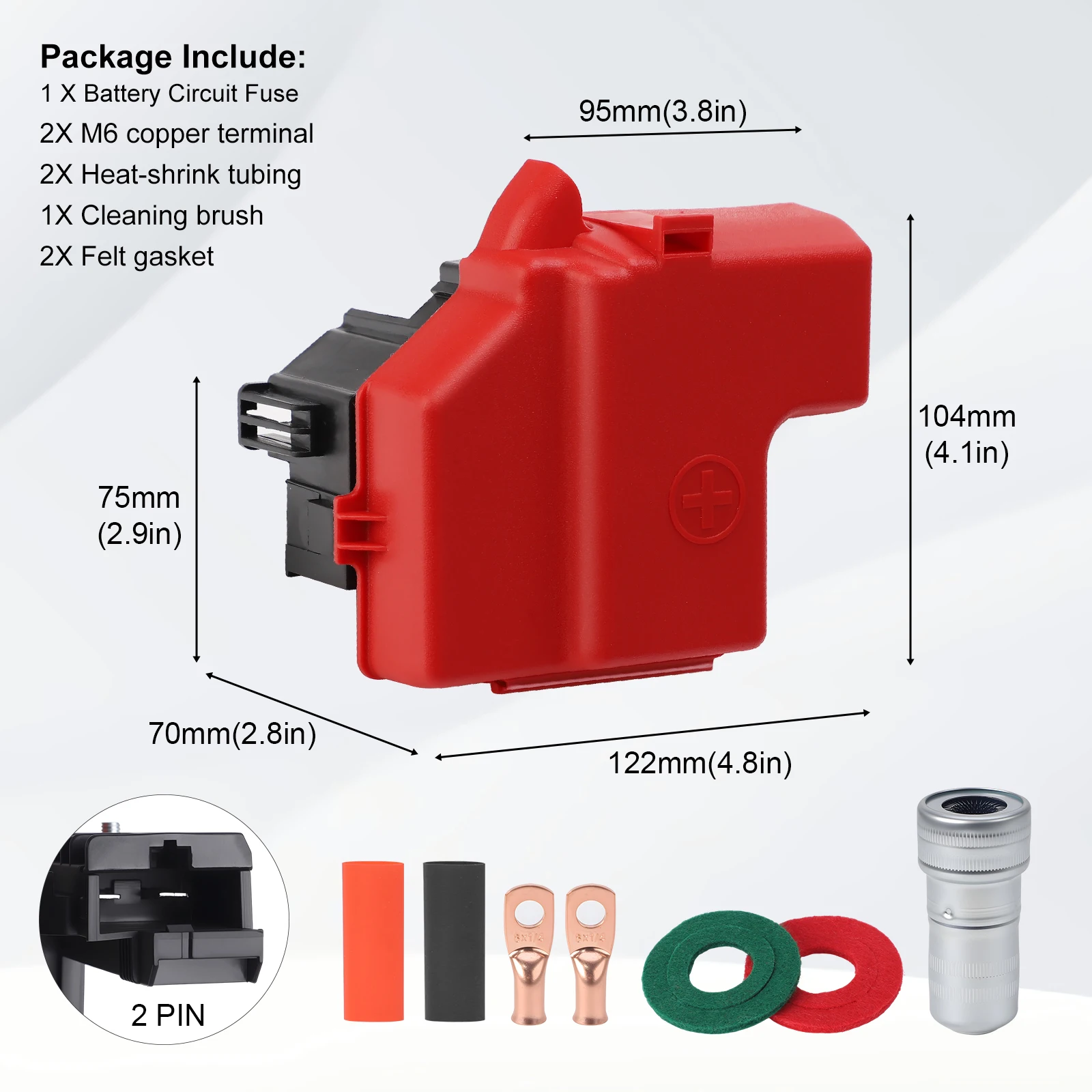 New Car Battery Terminal Circuit Breaker & Clean Brush OEM 956-211 DA8Z-14526-A For 2011-2019 Ford Taurus Explorer Police Taurus