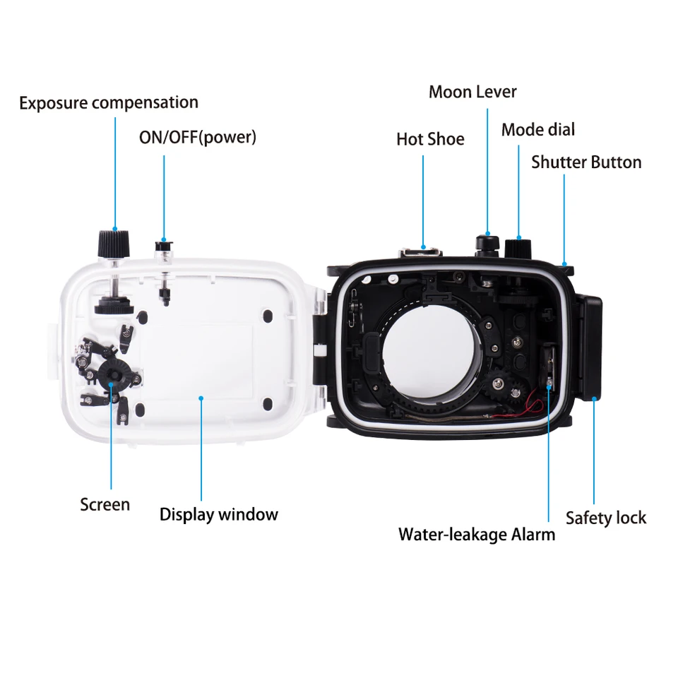 40m 130ft Waterproof Box Underwater Housing Camera Diving Case for