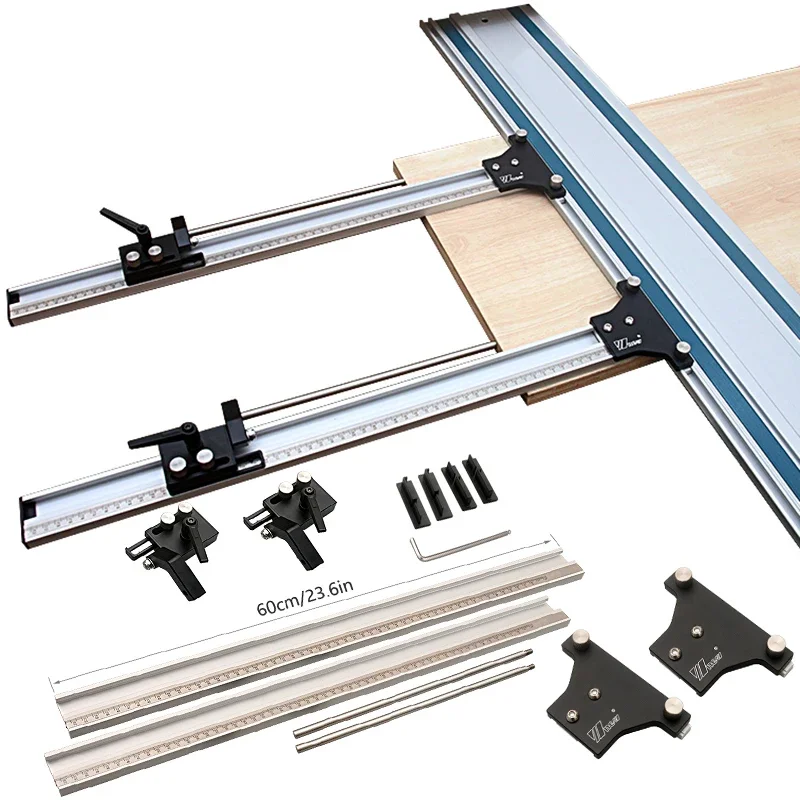 Parallel Rail Guide System Aluminium Alloy Circular Saw Track Set Fixed Guide Rail Bracket For Track Saw Track Repeatable Cuts