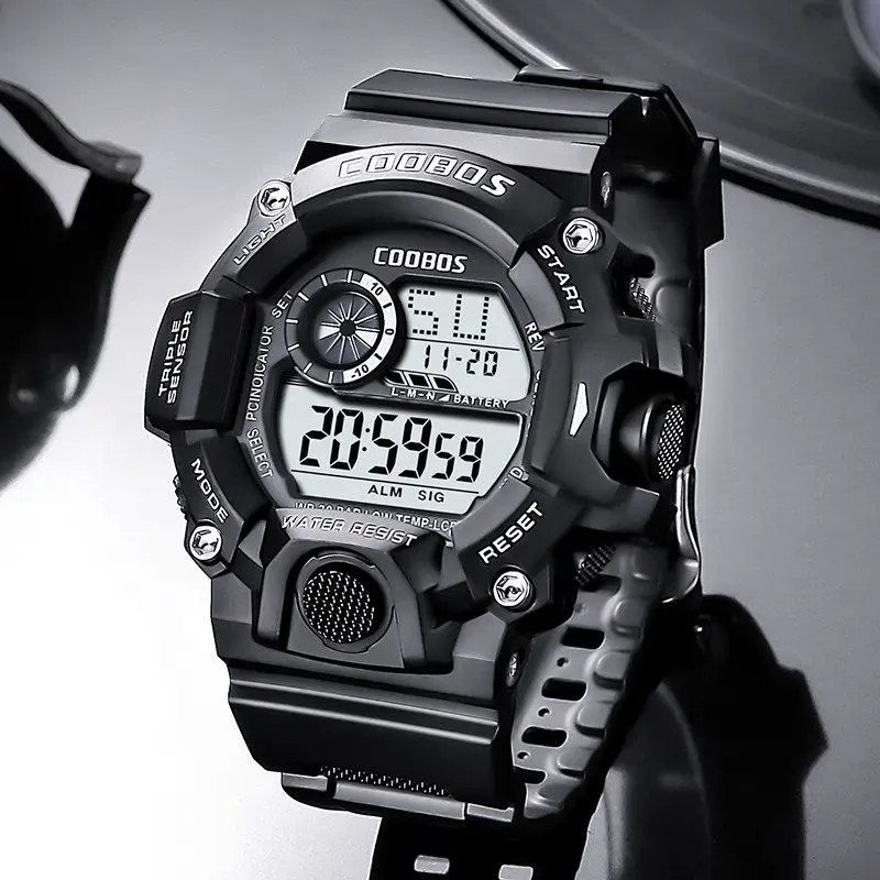 Style Boys Sports Watches Dual Display Digital Led Electronic Quartz Wristwatches For Kids