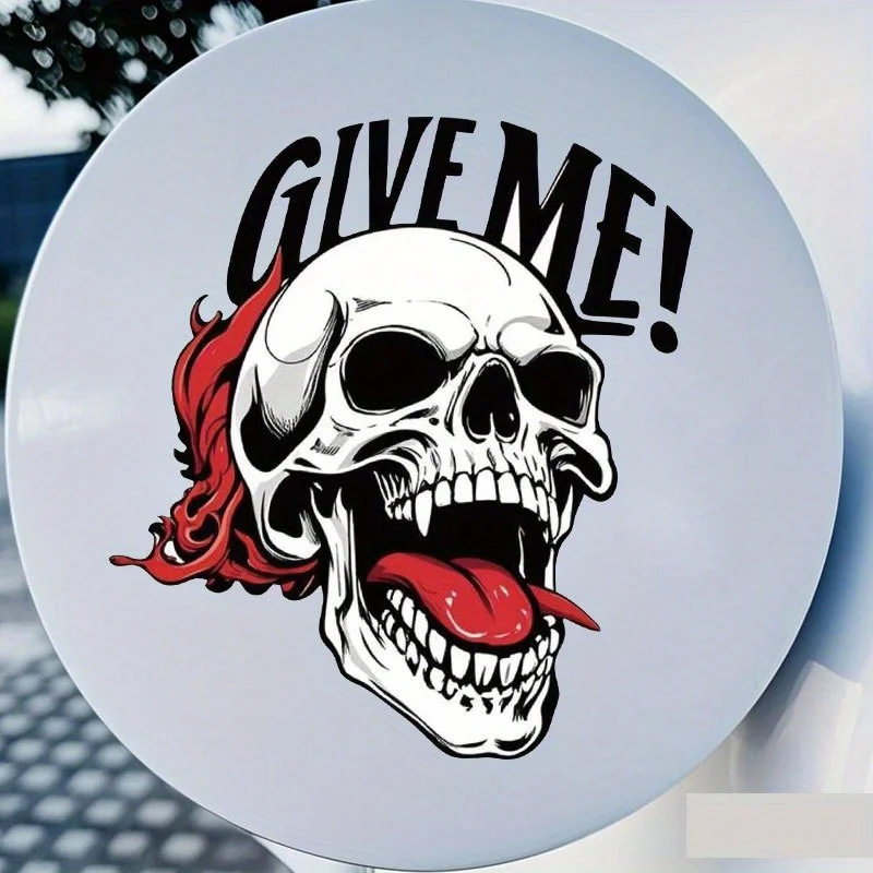 A Humorous Car Fuel Cap Sticker That Says 