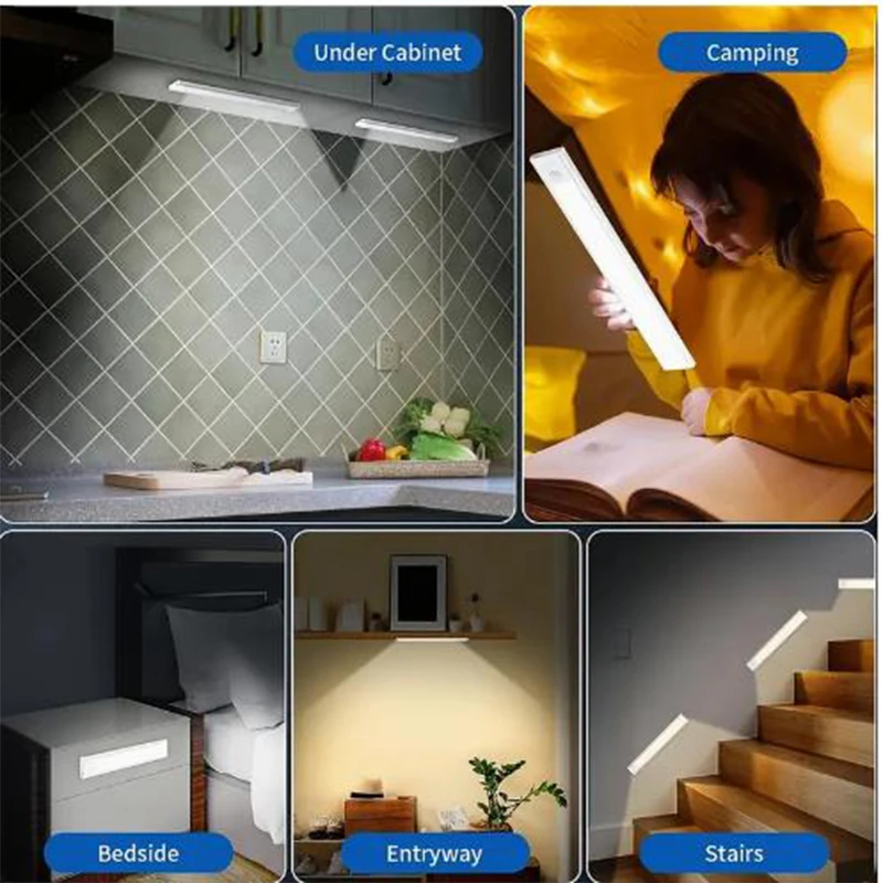 Human Body Sensing Night Light Intelligent Wireless Strip Charging Magnetic Suction Light Wardrobe Cabinet Corridor Bedroom