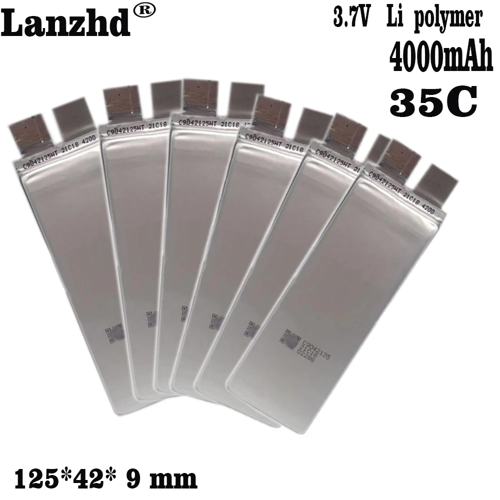 1-12pcs New 3.7V 4000mAh 9042125 35C 70C DIY Battery Power Cell For Emergency Jump Starter scooter toy models Drone Tools
