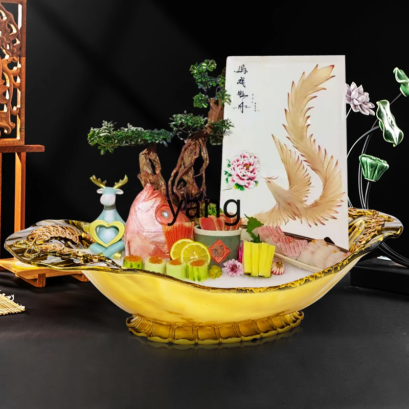 CX High-End Sashimi Plate Ice Plate Seafood Posture Fish Carving Plate Thorn Platter Dry Ice Tableware