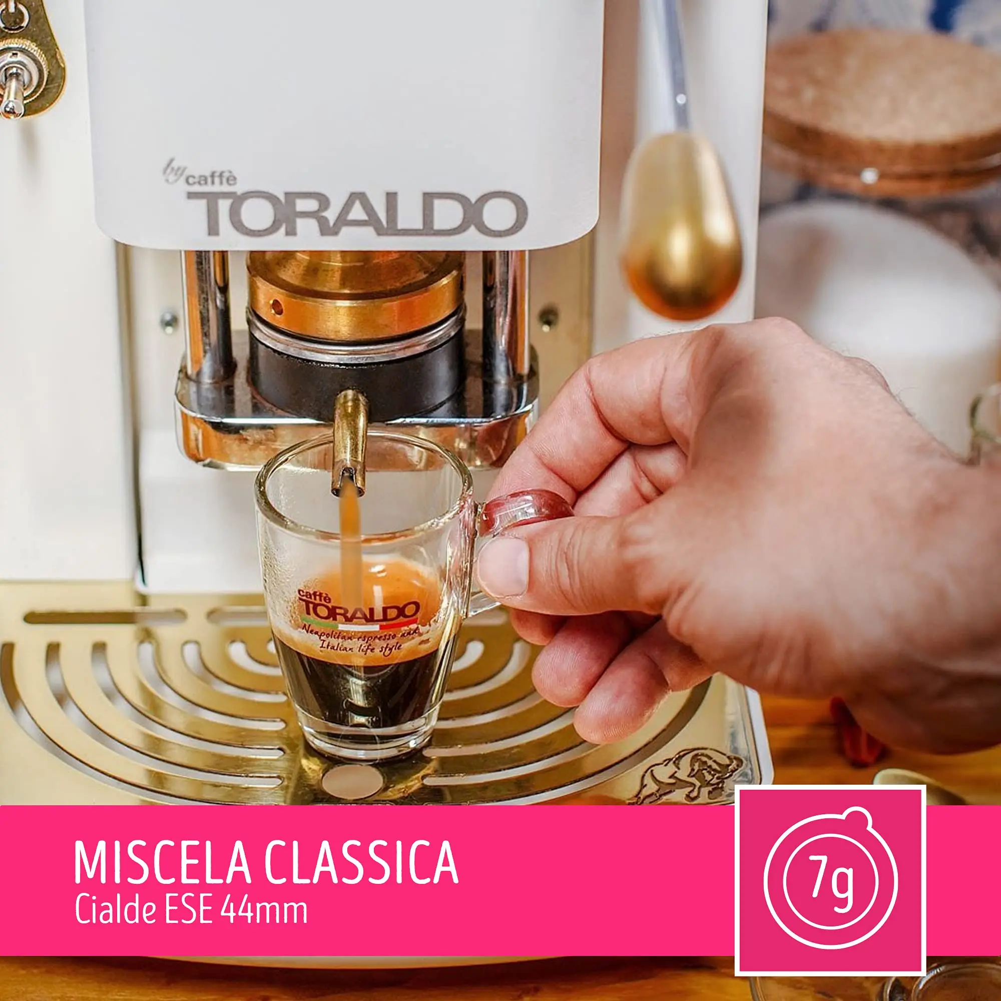 Toraldo 44mm Coffee-Ese Wafers - 100 Pack - close-up view