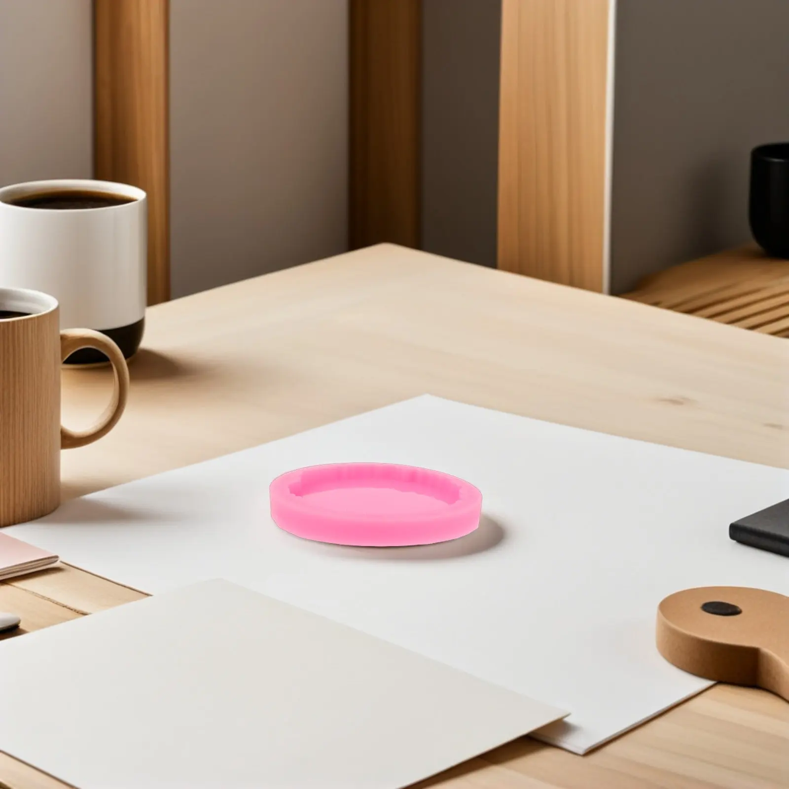 

4Pcs Pink Round Silicone Resin Molds Irregular Coaster Design Epoxy Resin Casting DIY Craft Coasters Molds for Tea Time Home