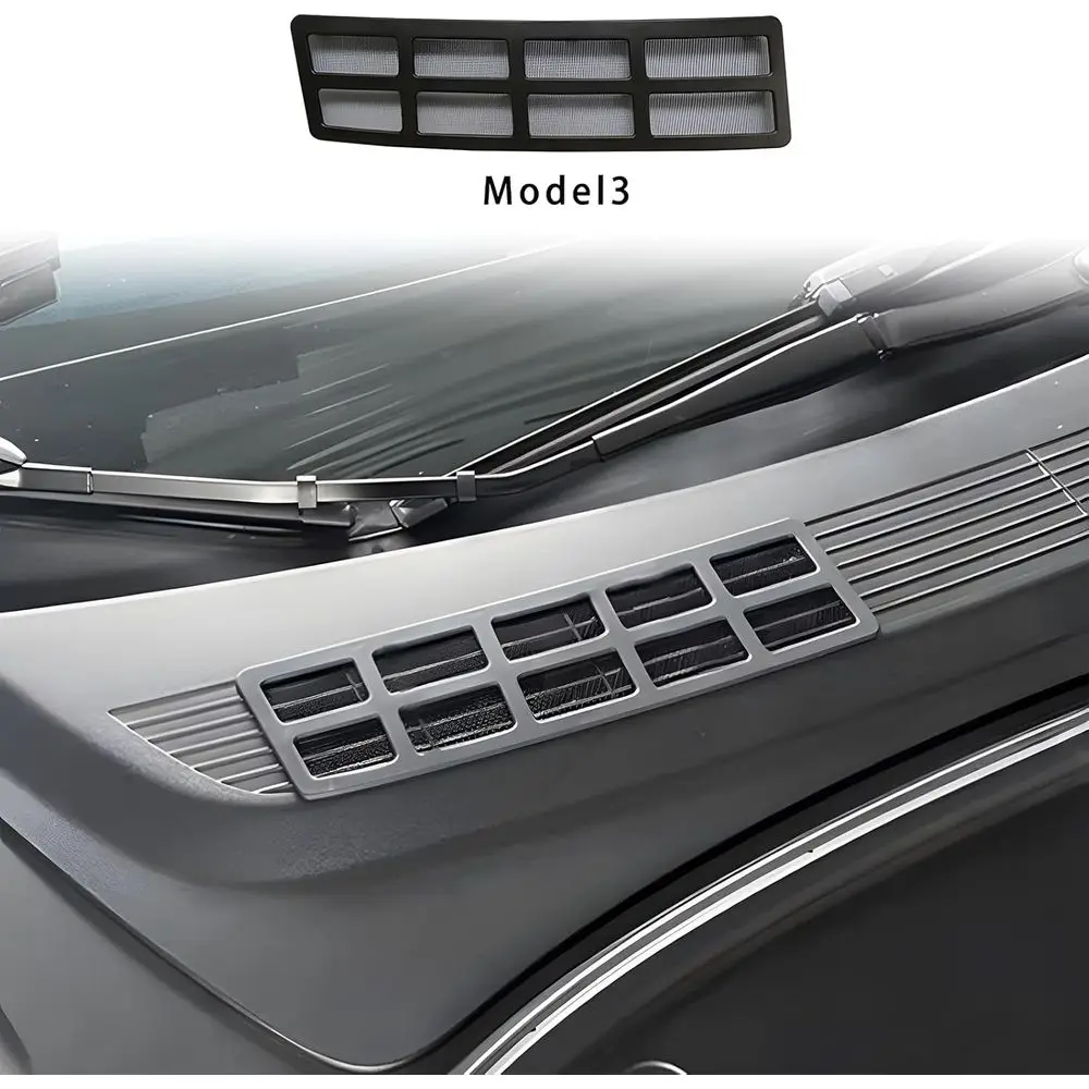 Front Grill Mesh Grille Inserts compatible with Tesla Model 3 and Air conditioning Air Intake Vent Grille Cover for Tesla Model
