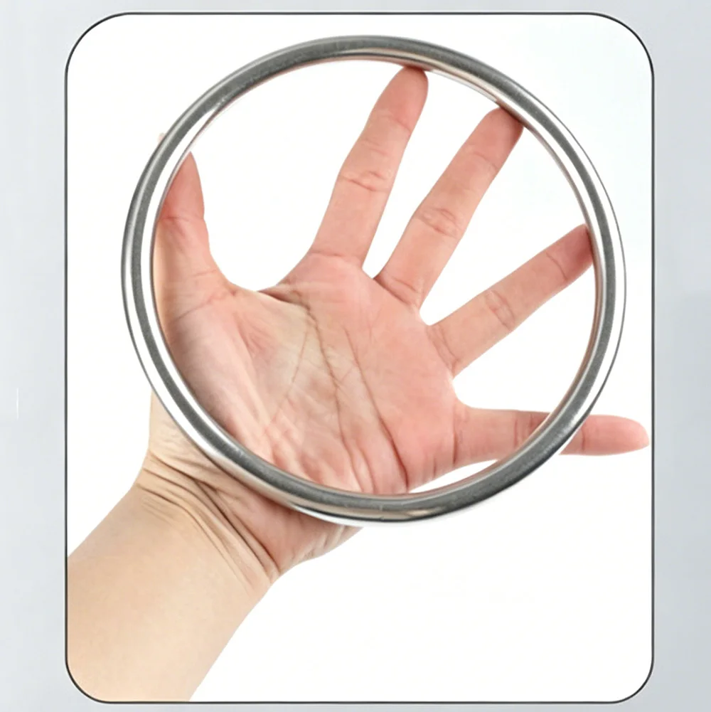 1Pc 316 304 Stainless Steel Weldless ID 15mm-120mm O Ring Solid Seamless Metal Circle Hoop Smooth Lifting Ring