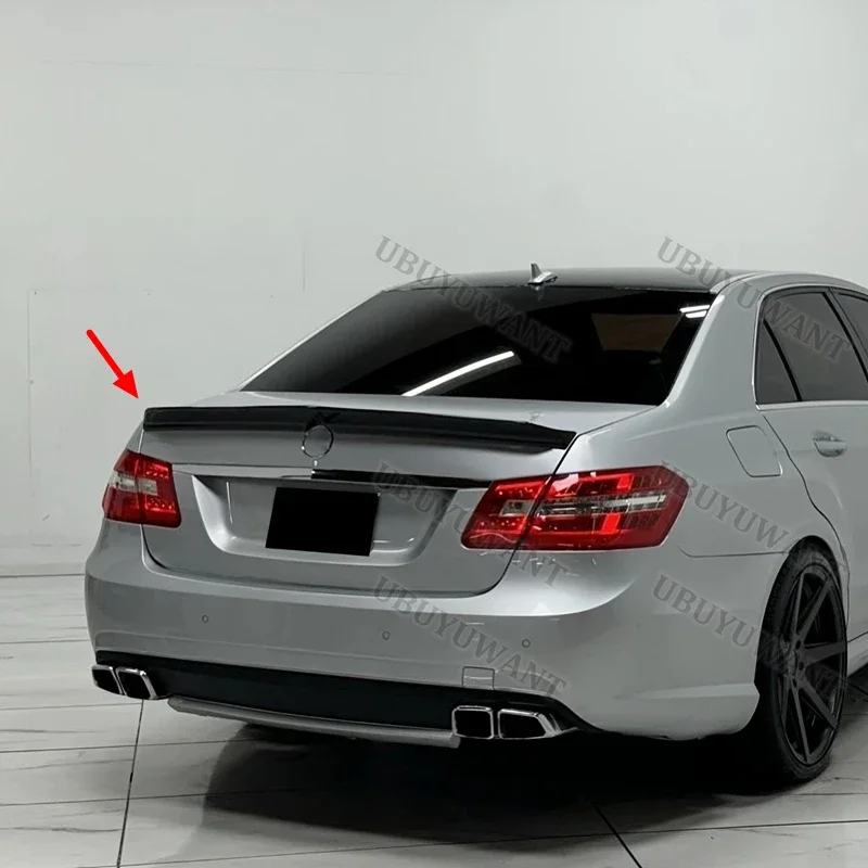 For Benz E-Class W212 4Door Sedan V Style Carbon Fiber Rear Trunk Roof Wing Spoiler Lip 2009-2016