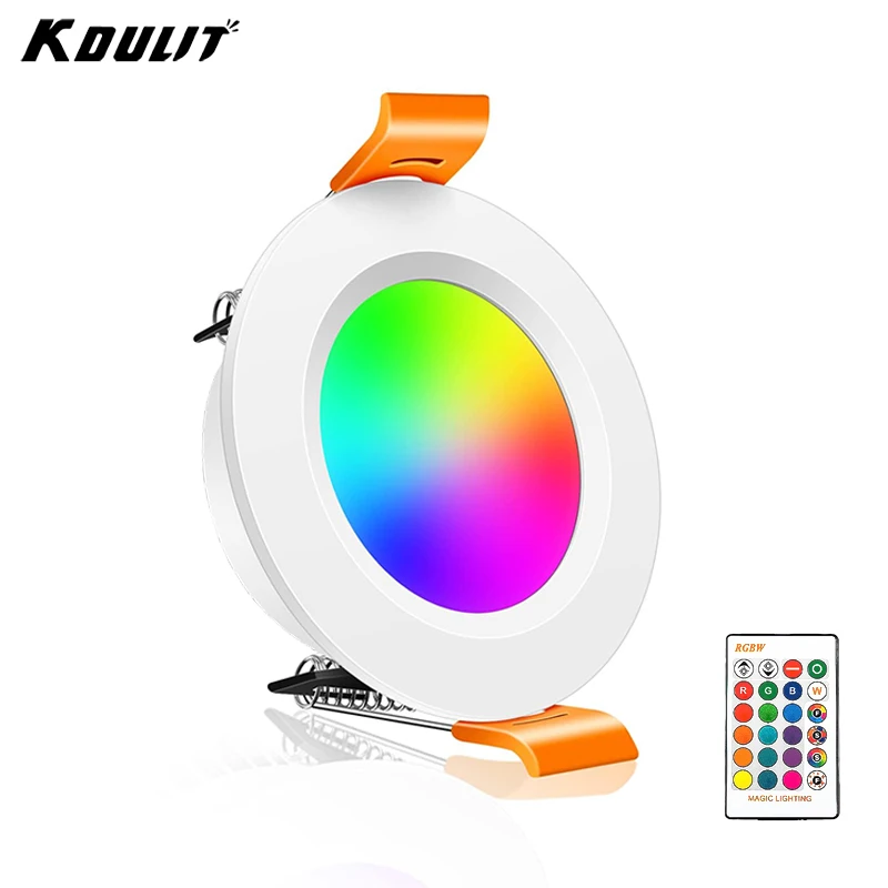 

Светодиодный потолочный светильник RGB, 1/2/3/4 шт., 16 цветов, с регулировкой яркости, 10 Вт/15 Вт, с ИК-пультом, для декора комнаты, AC220V, светодиодная панель