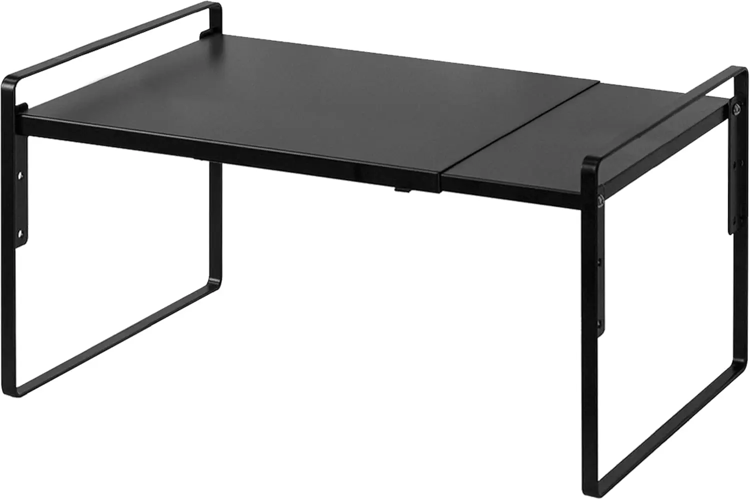 

Adjustable Metal Cabinet Shelf Organizer - Black, XL, Stackable, Heavy Duty, Kitchen Pantry Under Sink Storage