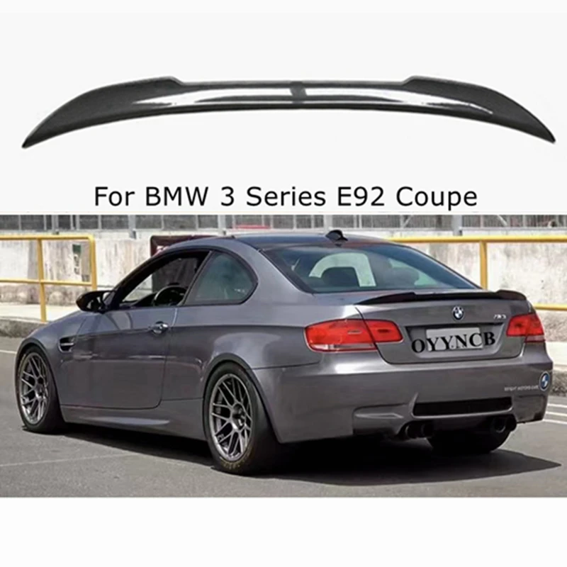 

For BMW 3 Series E92 Coupe&E92 M3 CS Style Carbon Fiber Rear Spoiler Trunk Wing 2006-2013 FRP Glossy Black Forged Carbon