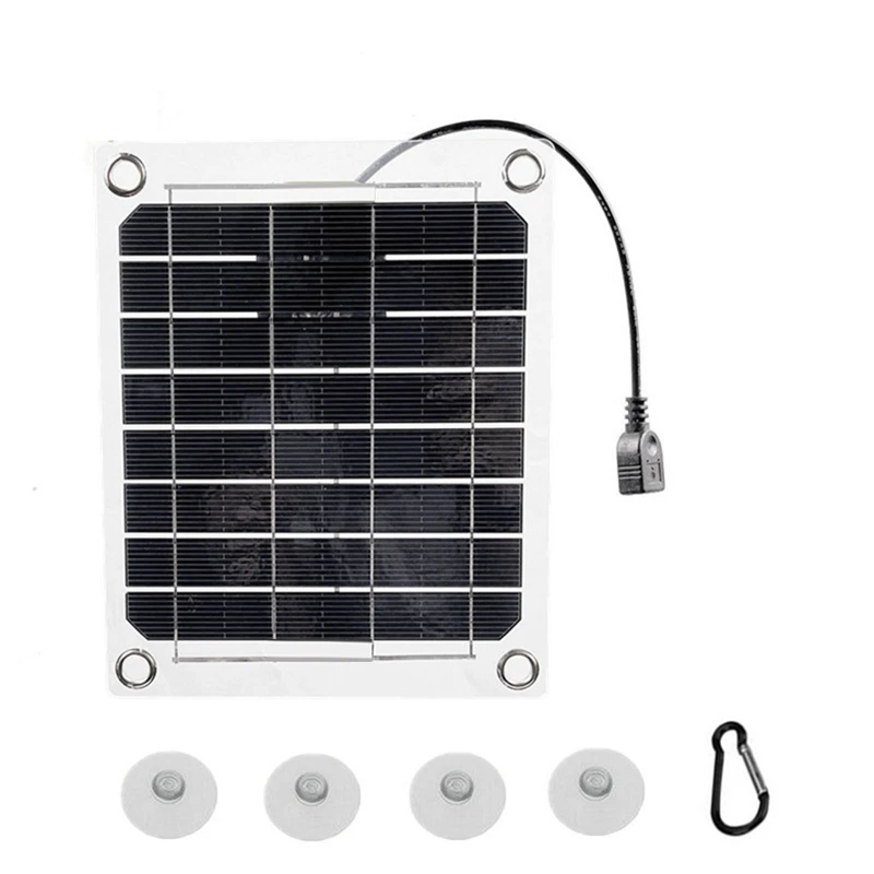 10W Double-Sided Powers Generation Solar Panel Tourism Monocrystalline Silicon USB Mobile Phone Charging Solar Panel