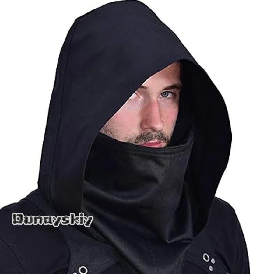 Cyberpunk Cospaly capa con capucha disfraces con capucha sombrero de asesino traje de guerrero y uso diario trajes de disfraz de juego de rol de Halloween