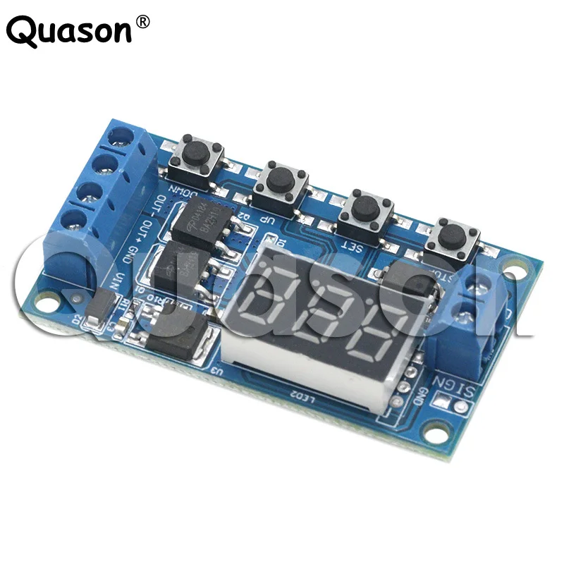 تيار مستمر 12 فولت 24 فولت المزدوج MOS LED تأخير الوقت الرقمي التتابع الزناد دورة الموقت تأخير التبديل لوحة دوائر كهربائية توقيت وحدة التحكم لتقوم بها بنفسك