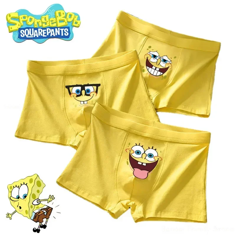 SpongeBob Underwear Anime Cotton Boxershorts Breathable Panties Cartoon Children Boys Boxers Underpants Boxer Shorts Pants Gifts