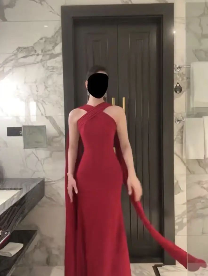 

AsaNagi Elegant Evening Gown Women's Halter Dresses Ankle-Length Flower Bowknot Cocktail Dresses Customized