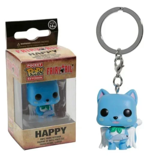 FUNKO  FAIRY TAIL & Happy keychain with box toy pvc action Figure Collection Toys for children with box