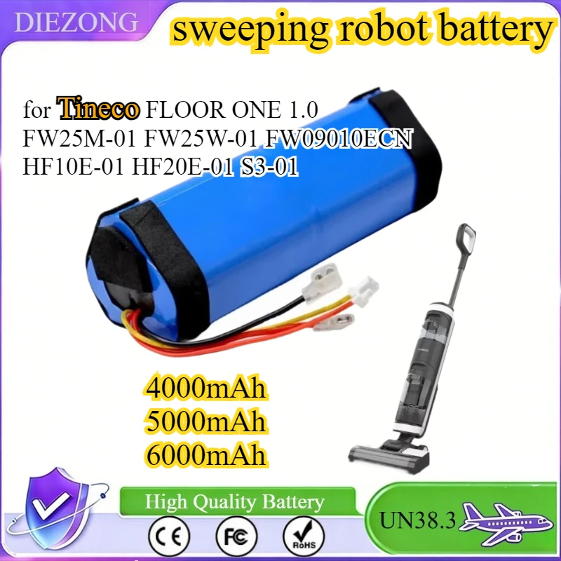 

Battery for Tineco FLOOR ONE 1.0 FW25M-01 FW25W-01 FW09010ECN HF10E-01 HF20E-01 S3-01 Floor Scrubber Accessories Parts 21.6V
