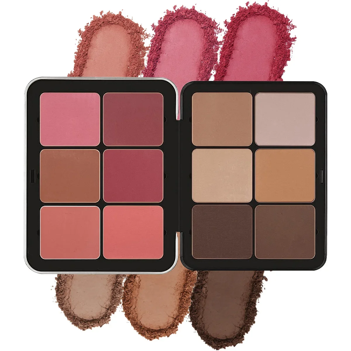 

12-Color Blusher Plate Matte Shimmer High-Gloss Multi-Color Cream Blush Plate Concealer Blush 2 IN 1 Plate Beauty Glazed