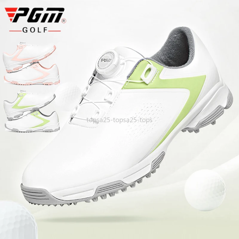 

PGM Golf Shoes Women Microfiber Leather Waterproof Sports Shoes Non-slip Spikes Casual Sneakers Lady Comfortable Golf Trainers