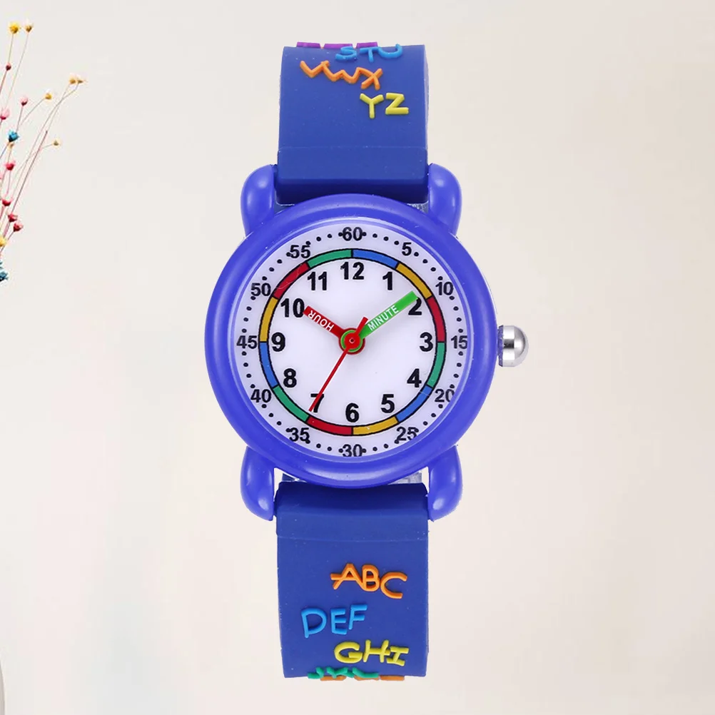 

1 шт., детские часы с героями мультфильмов, милые 3D синие кварцевые наручные часы, водонепроницаемый детский браслет, прочный, удобный подарок
