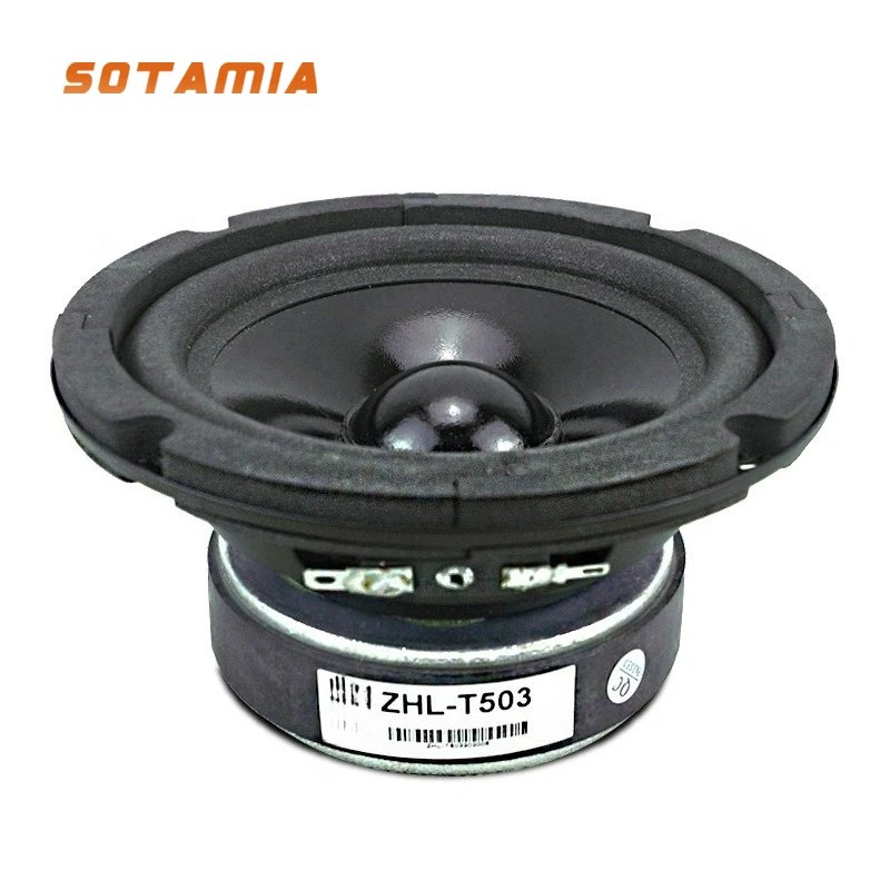 

SOTAMIA 1 шт. 5-дюймовый круглый динамик Hi-Fi класса, 8 Ом, 50 Вт, с диффузором Bubble Edge, мощный сабвуфер, Bluetooth-колонка