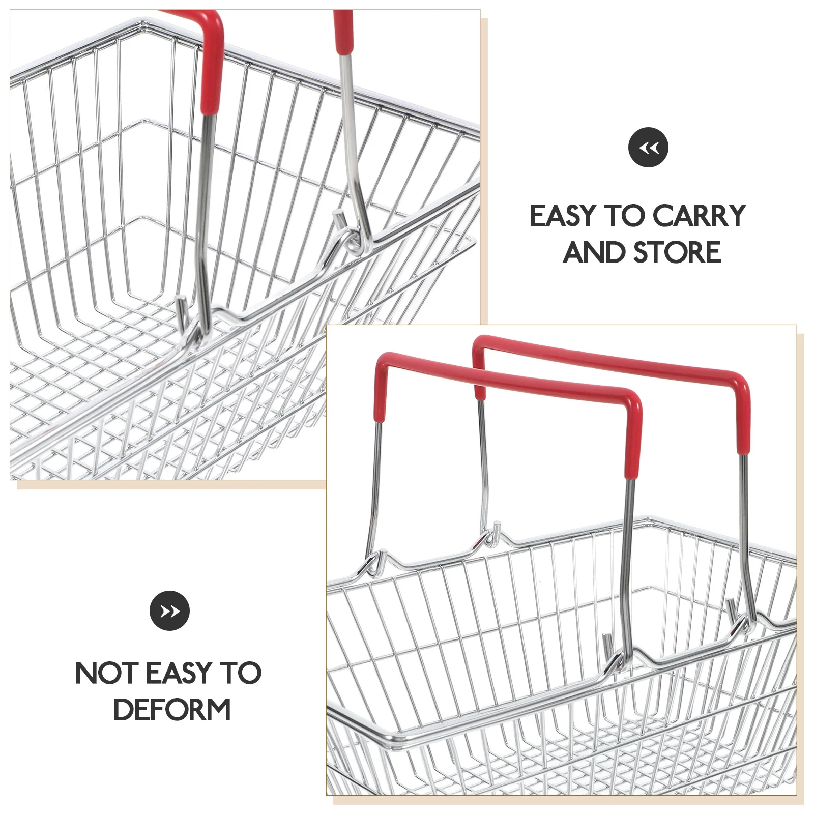 سلة تسوق صغيرة للأطفال عربة بقالة حديدية متينة سلة صغيرة مقبض الأطفال عربة اليد تخزين الفصول الدراسية التظاهر اللعب