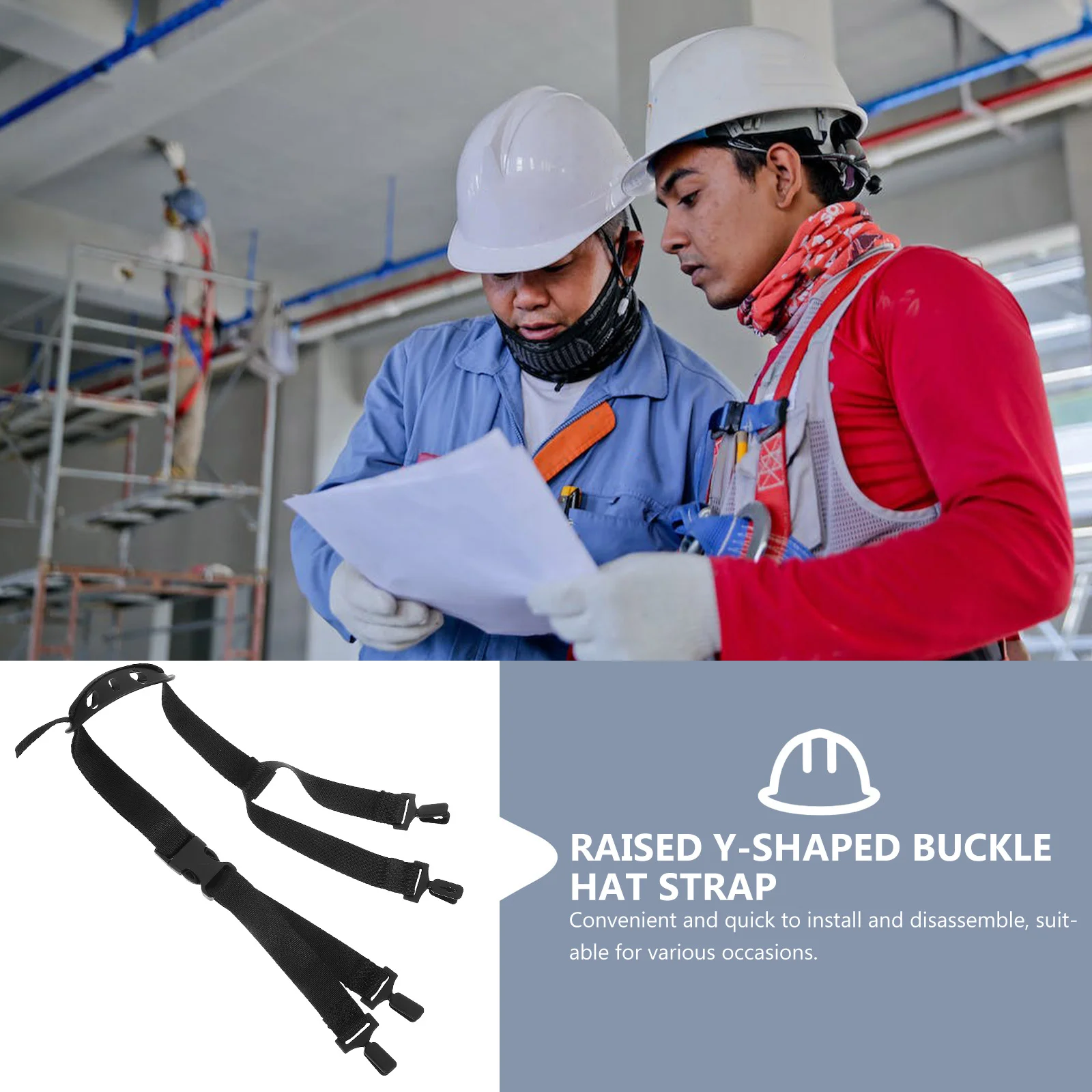 

Safety Chin Strap Hard Hat Replacement for Construction Worker Wear-Resistant Adjustable Strap Hat Chin Belt